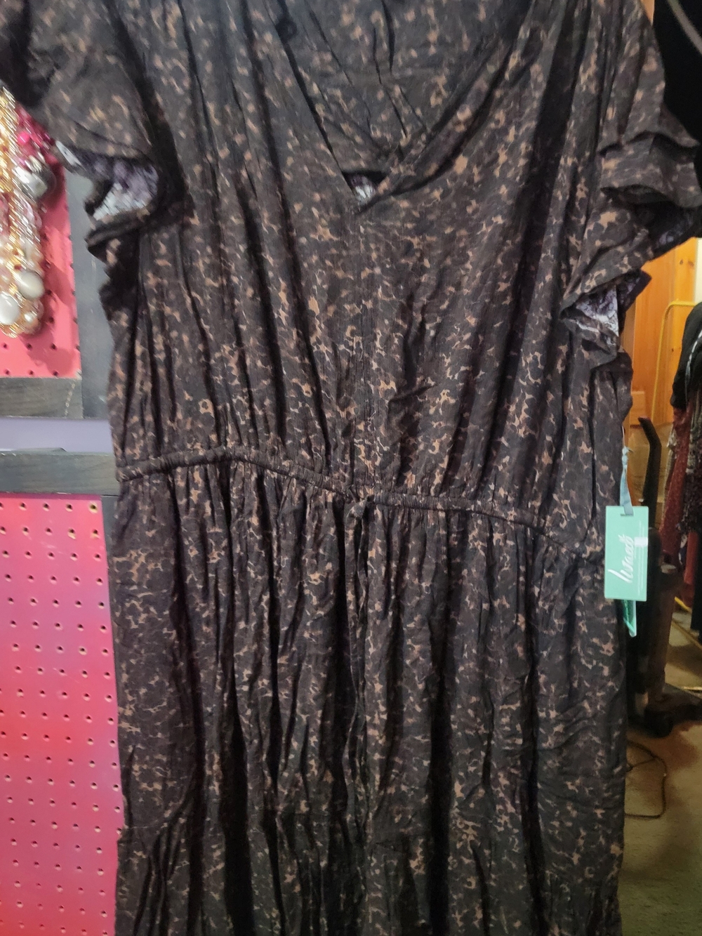 Terra & Sky Black and Brown Animal Print Dress